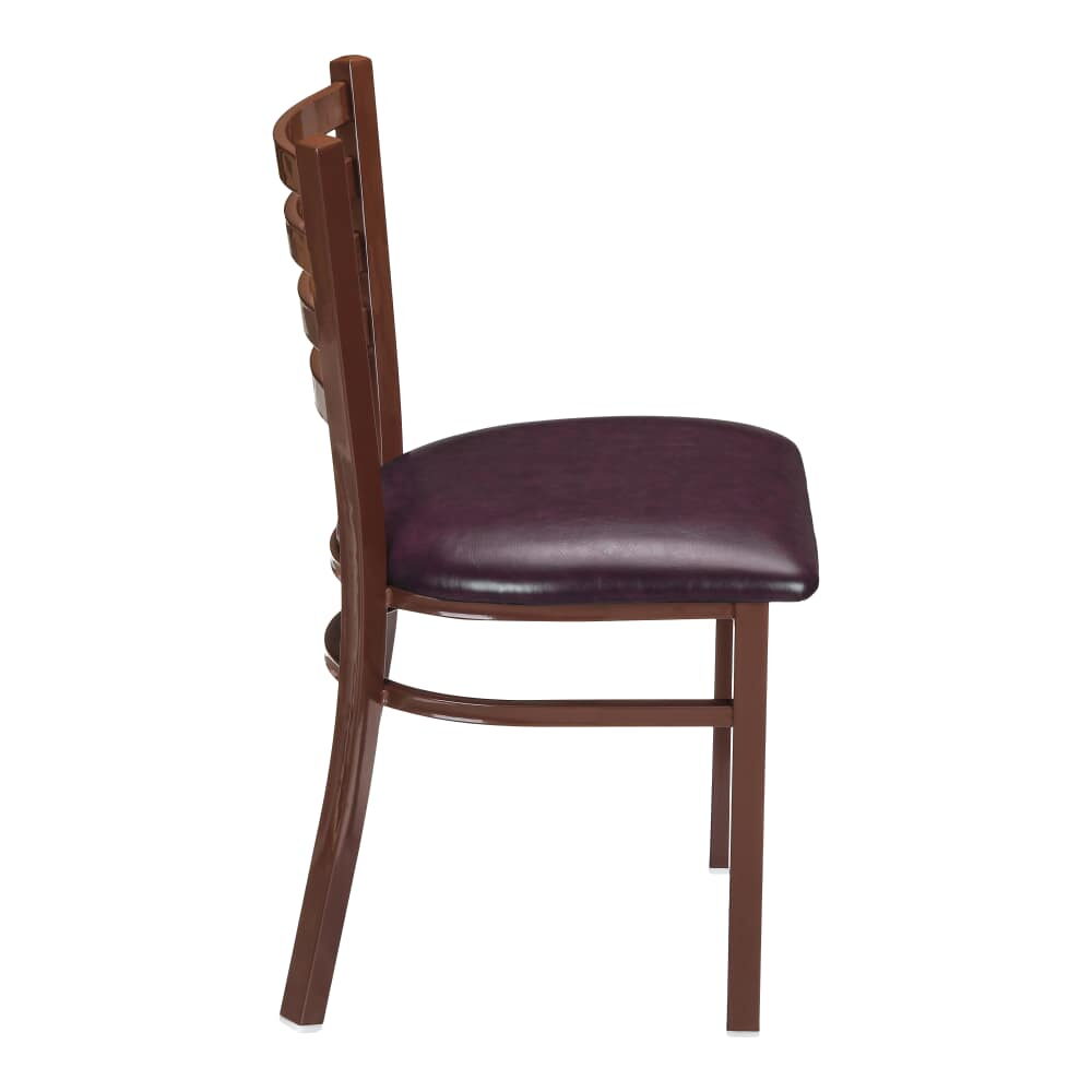 Metal Chair with Ladder-Back, Brown Finish