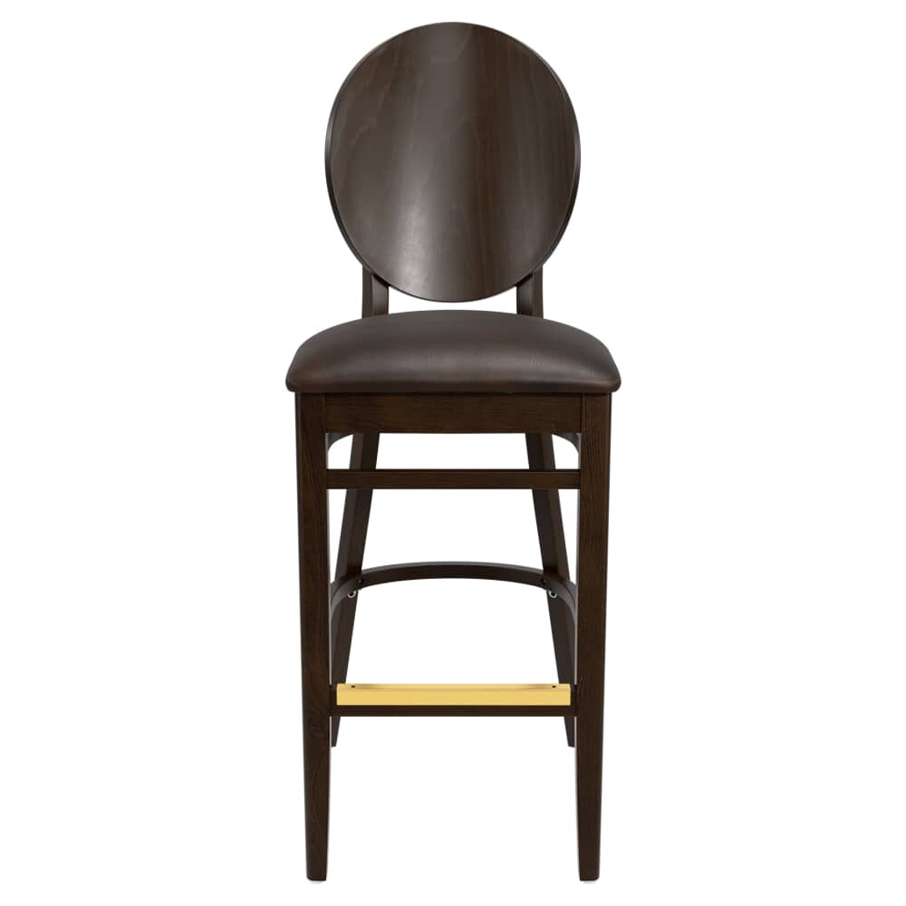 Lorenzo Bar Stool in Wood with Curved Back