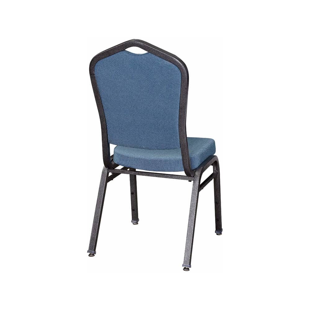 Stack Chair with Blue 2162 Fabric, Silver Vein Metal Frame