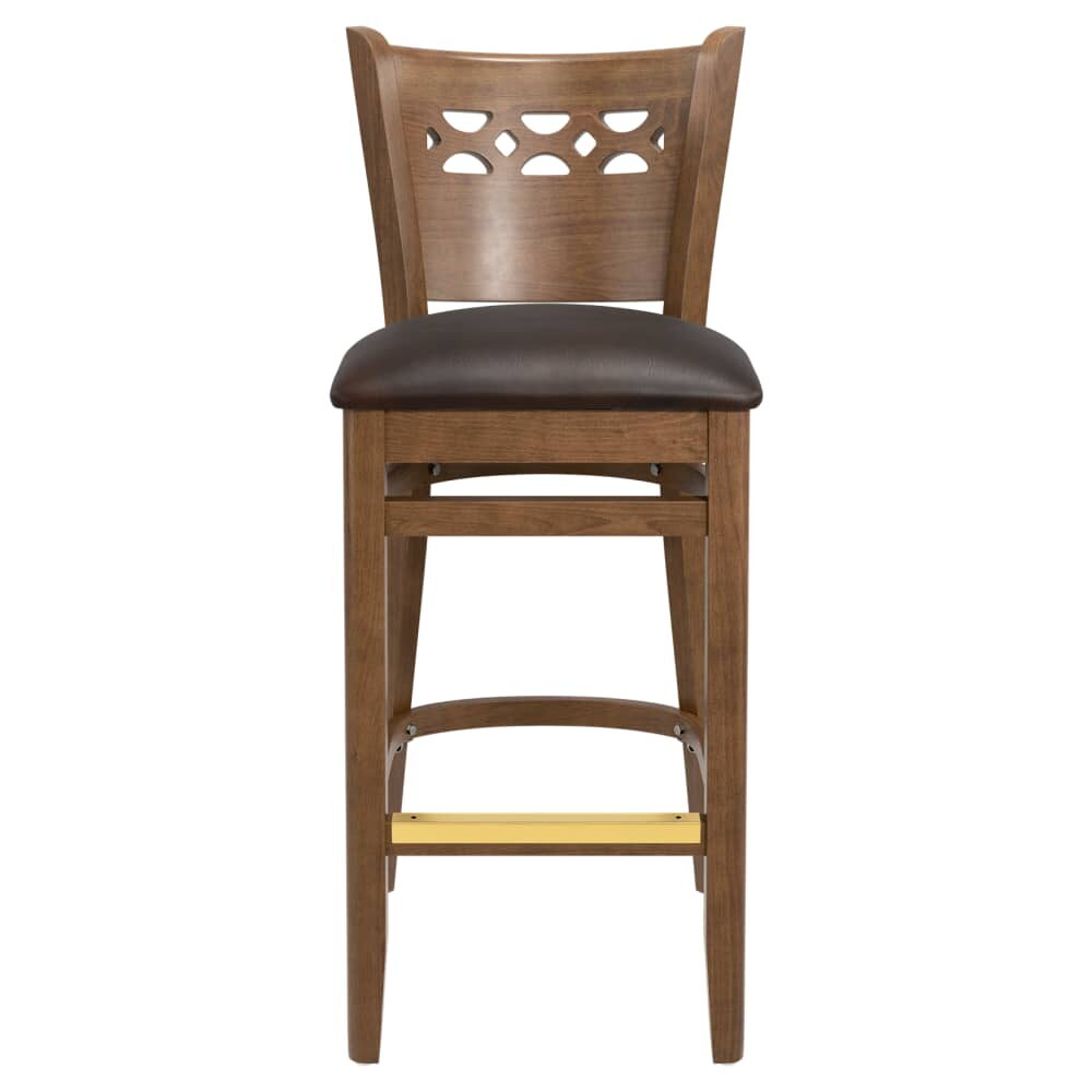 Leonardo Bar Stool in Wood with Curved Back