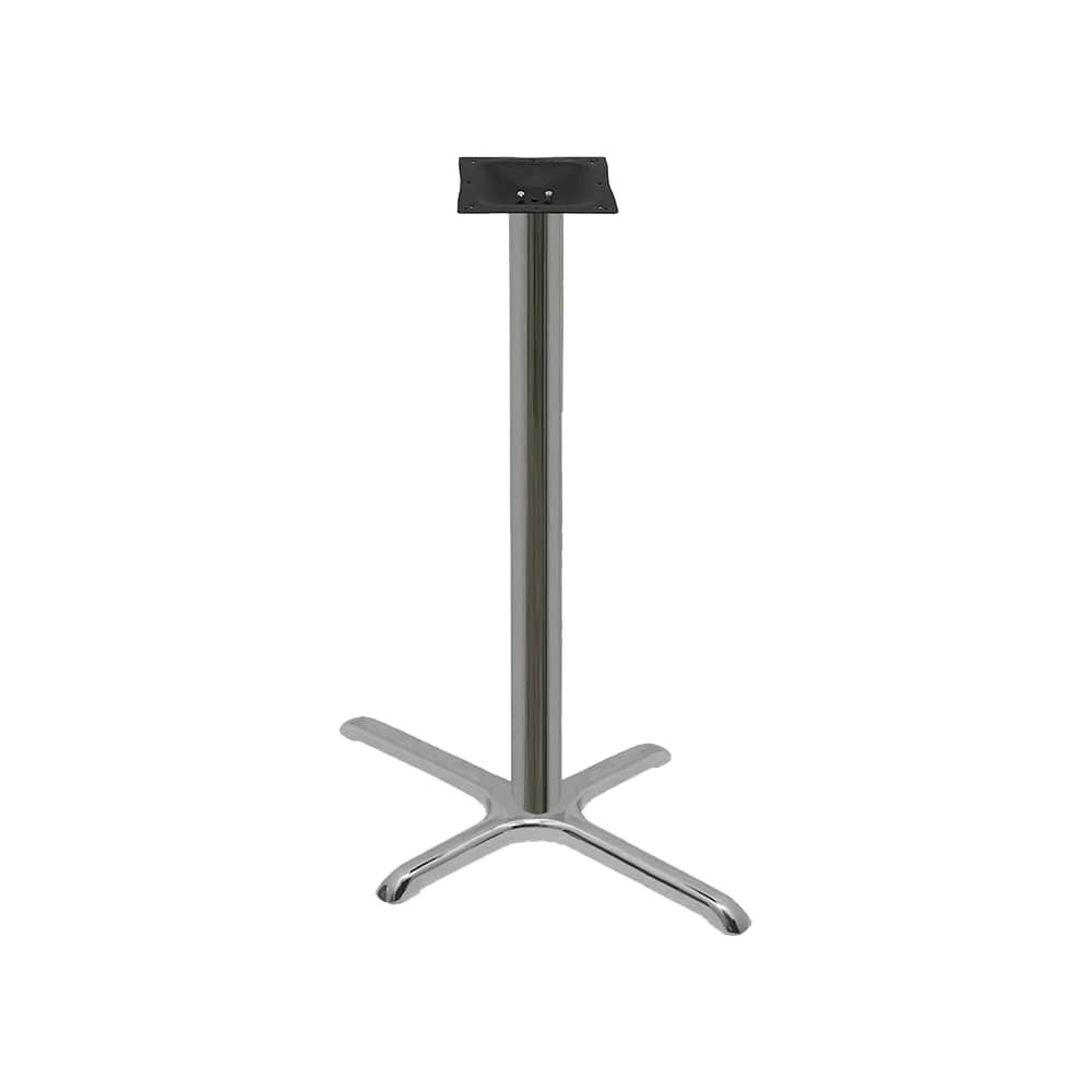 X-Prong Table Base in Chrome, Bar Height
