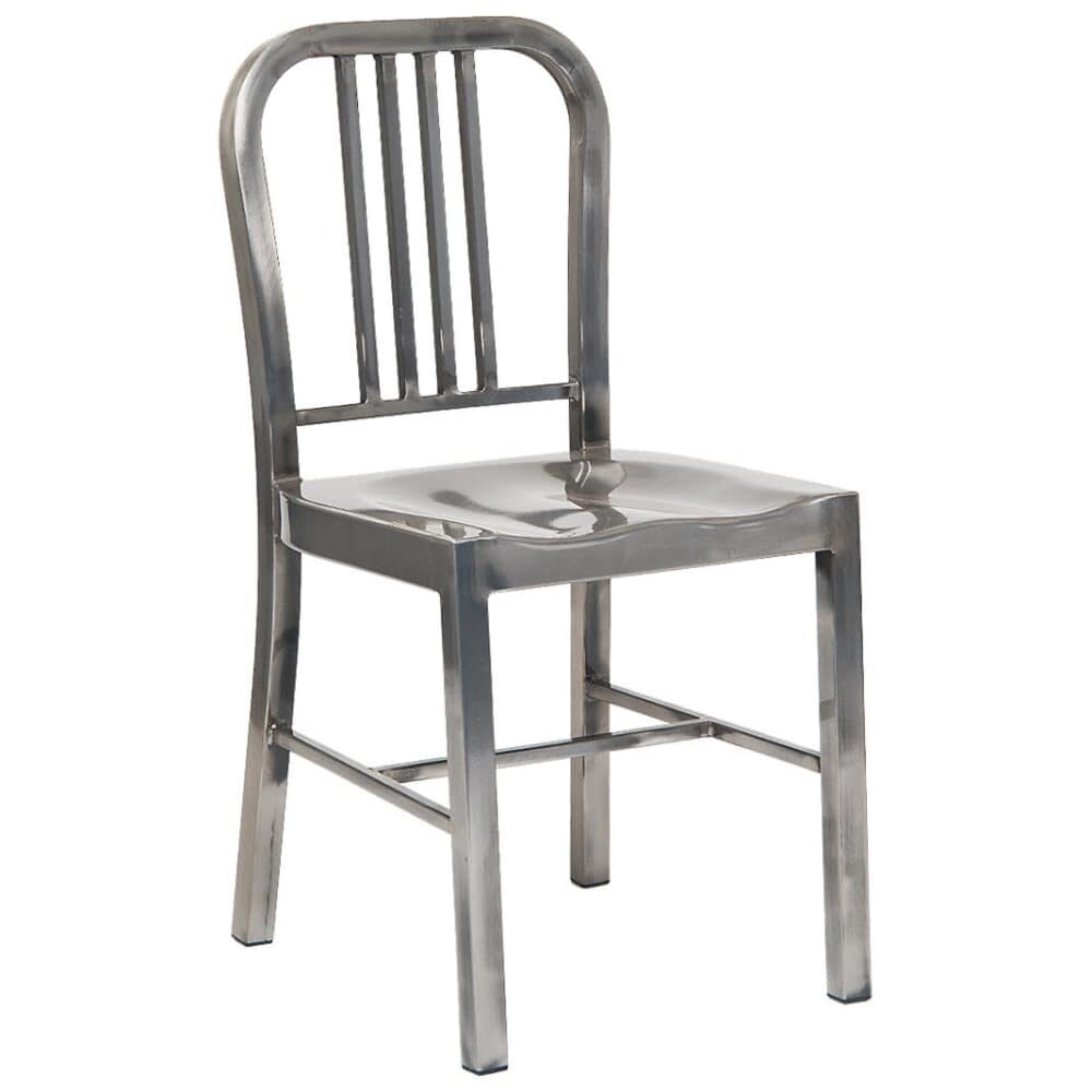 Metal Slat Chair with Clear Finish