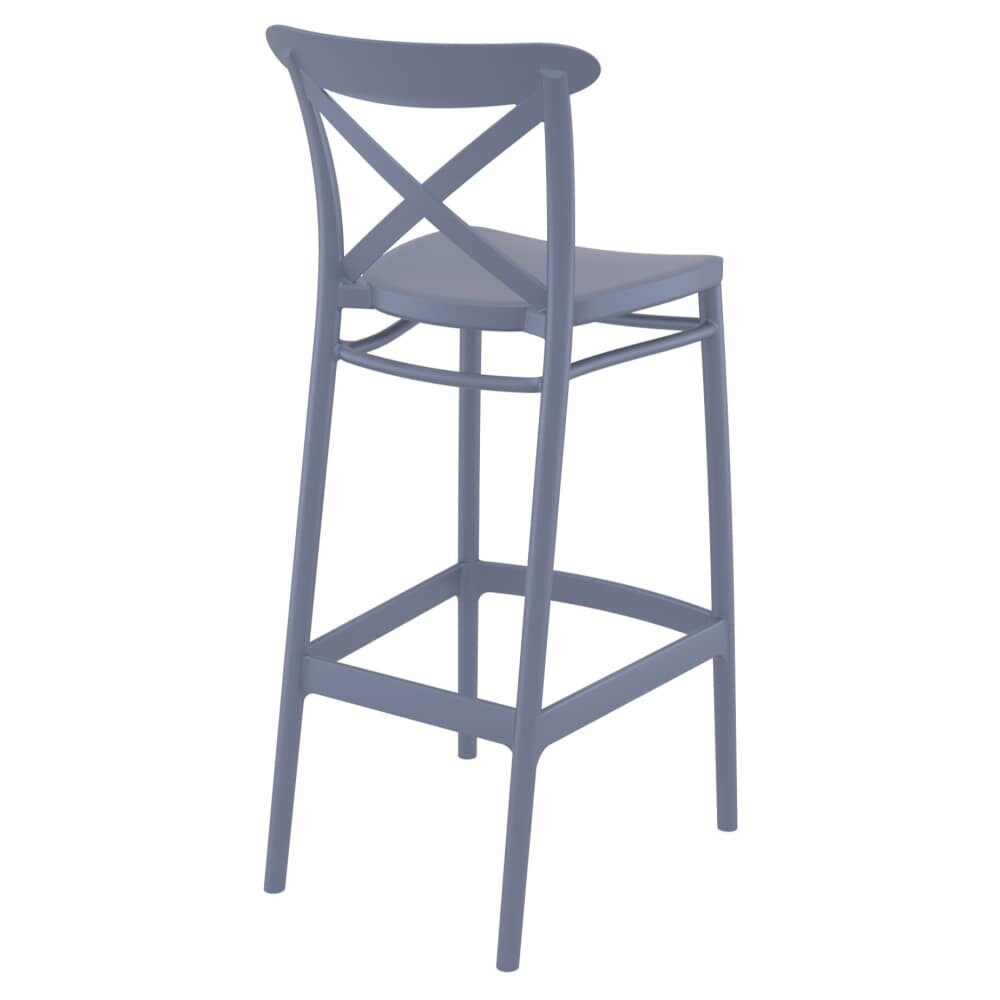 Resin Patio Bar Stool with Cross-Back