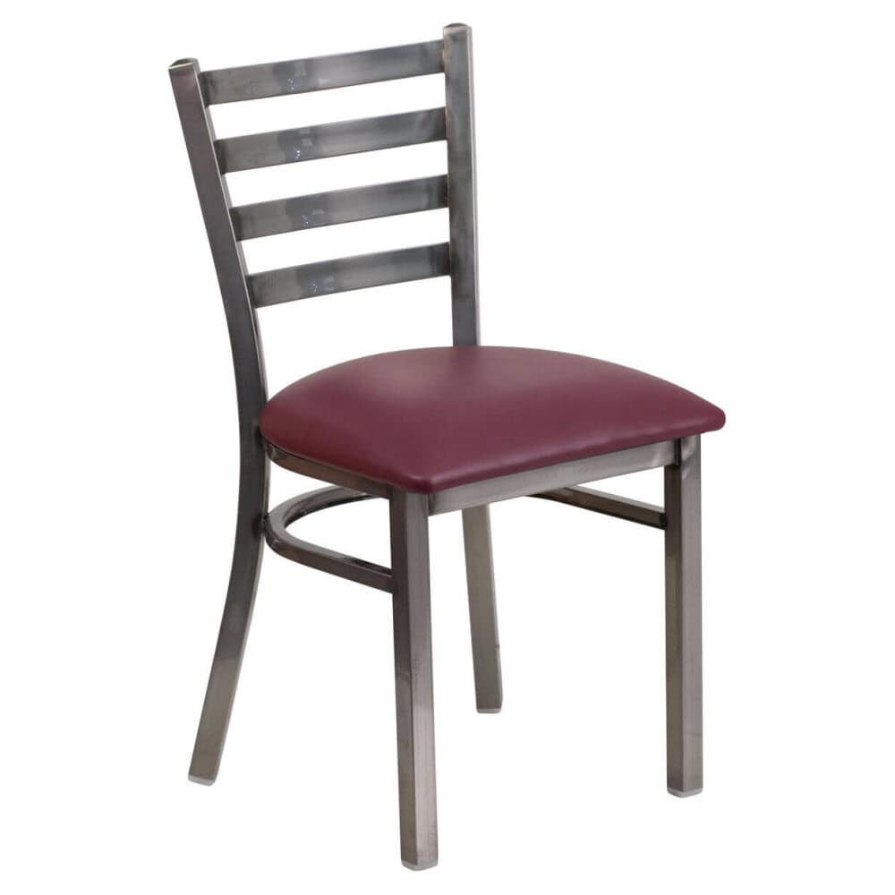 Metal Chair with Clear Coat, Ladder-Back