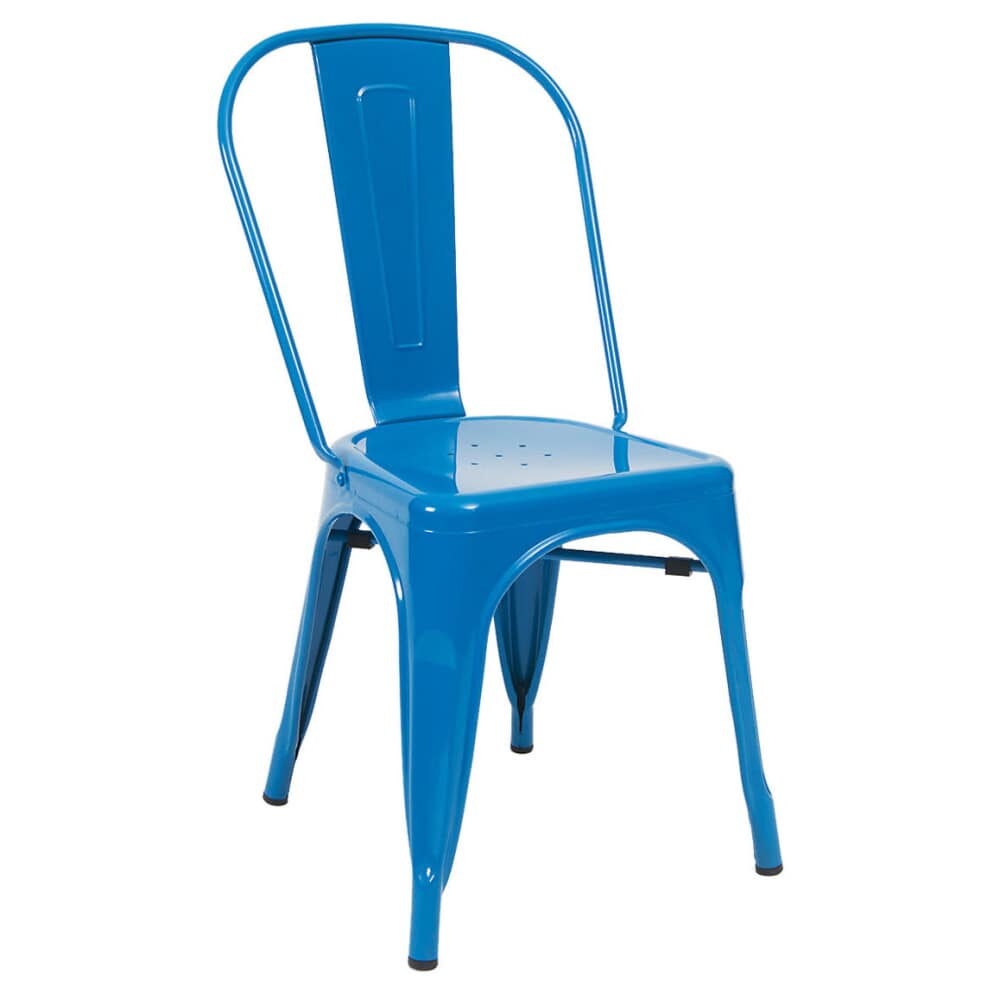Metal Chair with Blue Finish, Bistro-Style