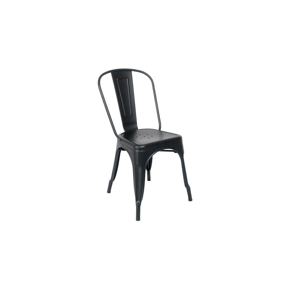 Metal Chair with Black Finish, Bistro-Style