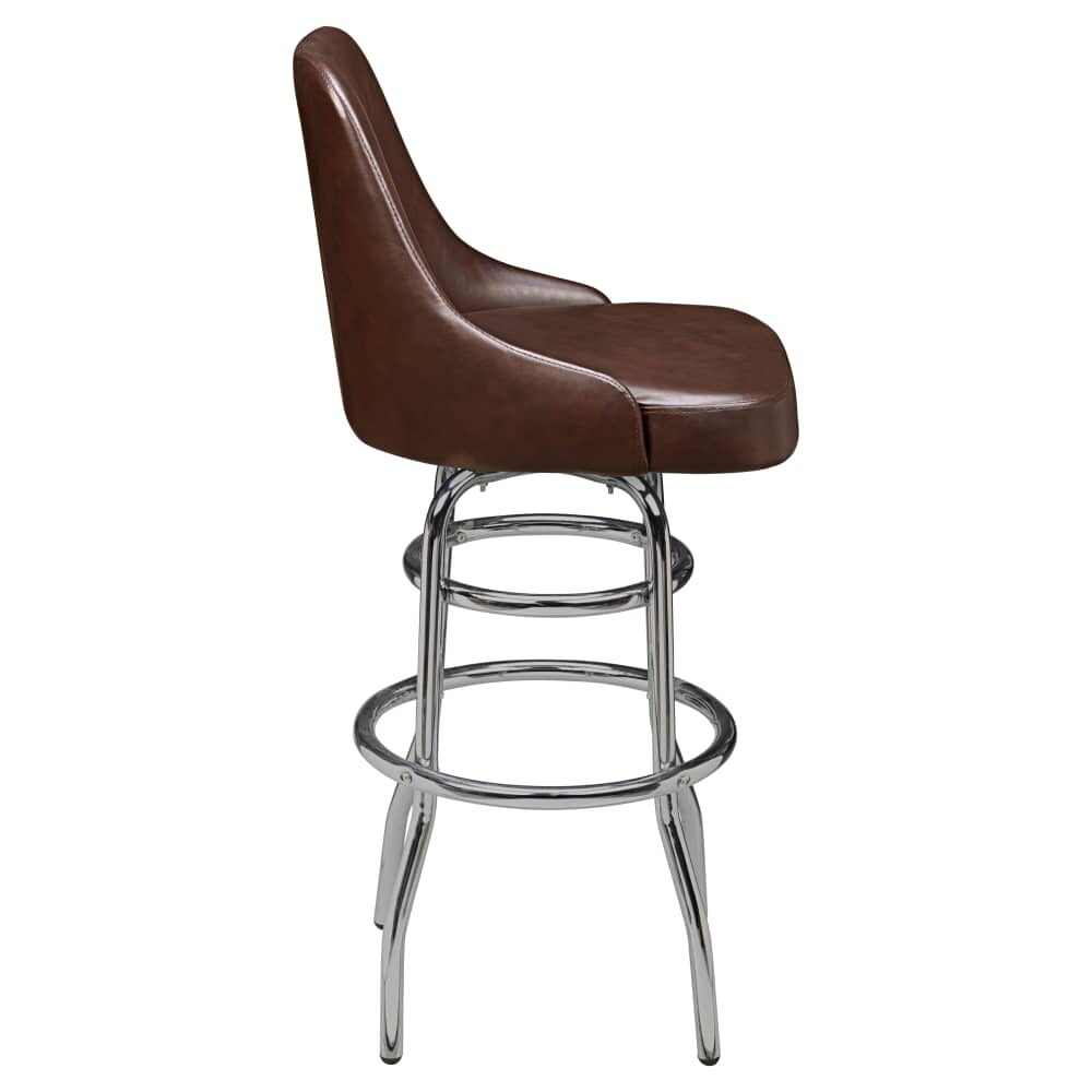 Mauro Swivel Bucket Bar Stool with Chrome Frame
