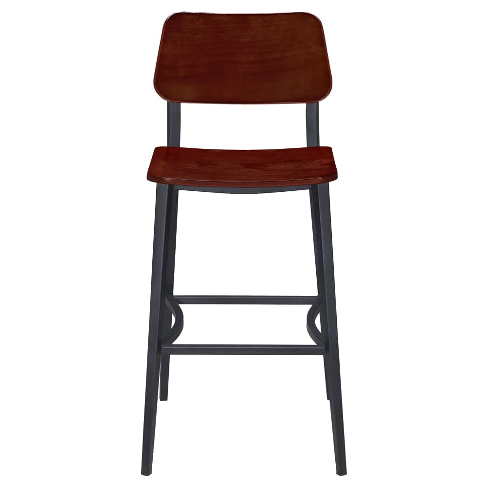 Luca Bar Stool in Metal with Wood Back
