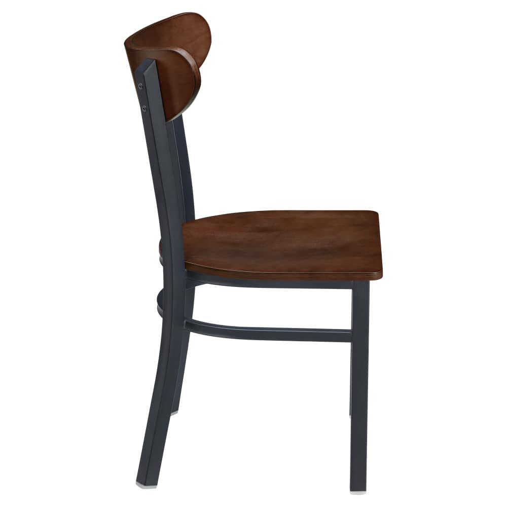 Metal Chair with Wood Back, Curvy