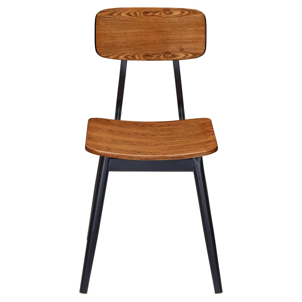 Basel Chair in Metal with Wood Back and Seat