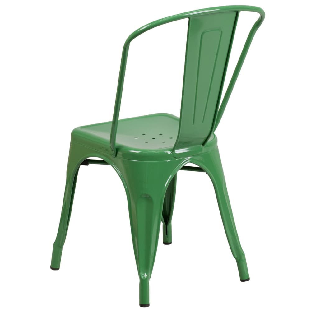 Metal Chair with Green Finish, Bistro-Style