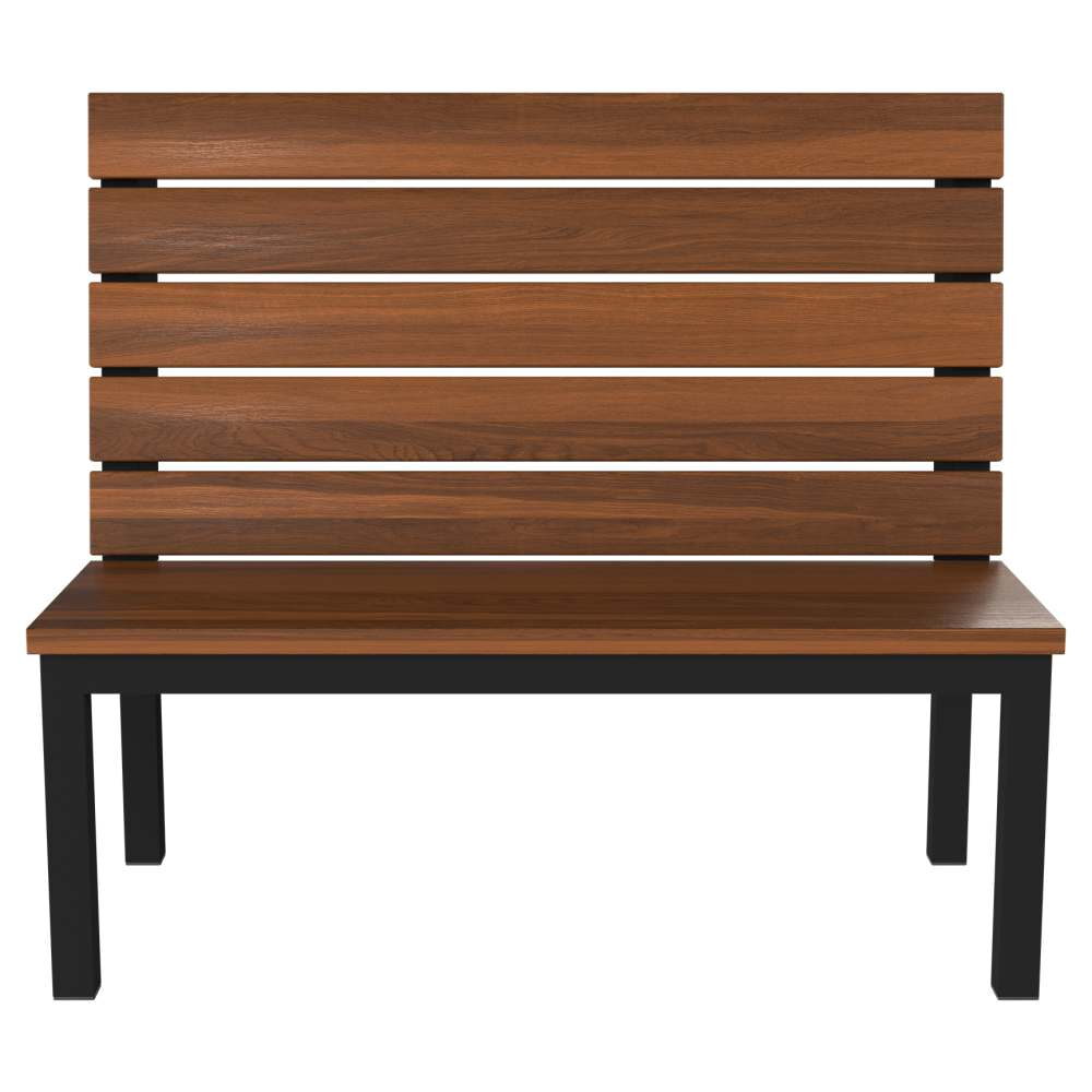 Ottis Booth with Slat Wood Back, Metal