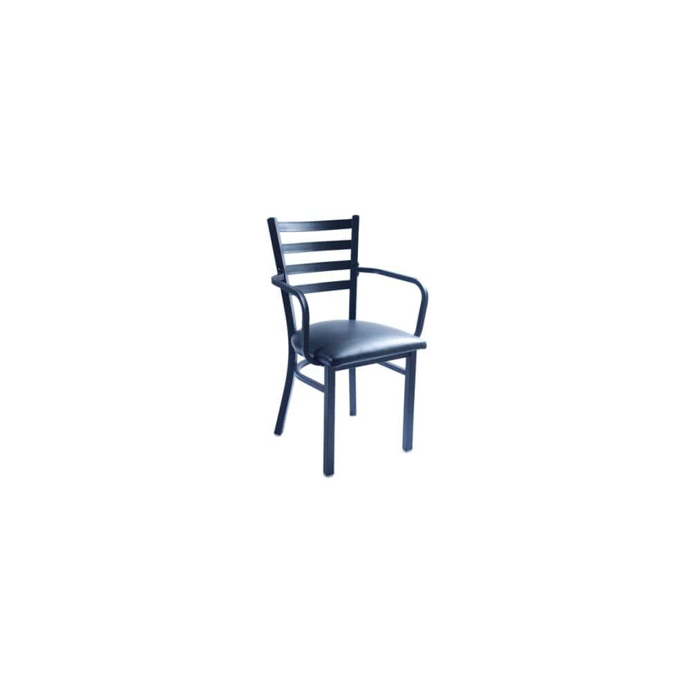 Chair with Arms, Metal Ladder-Back