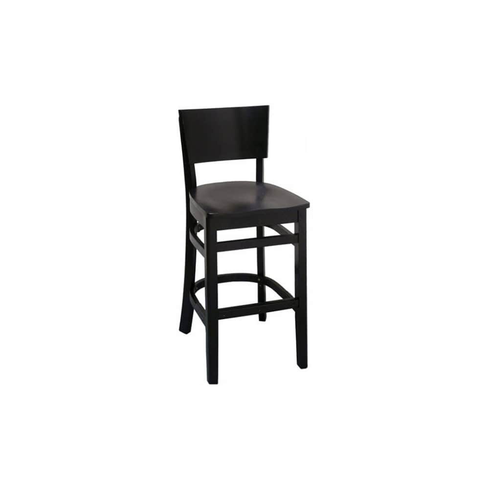Wood Bar Stool with Curved Back