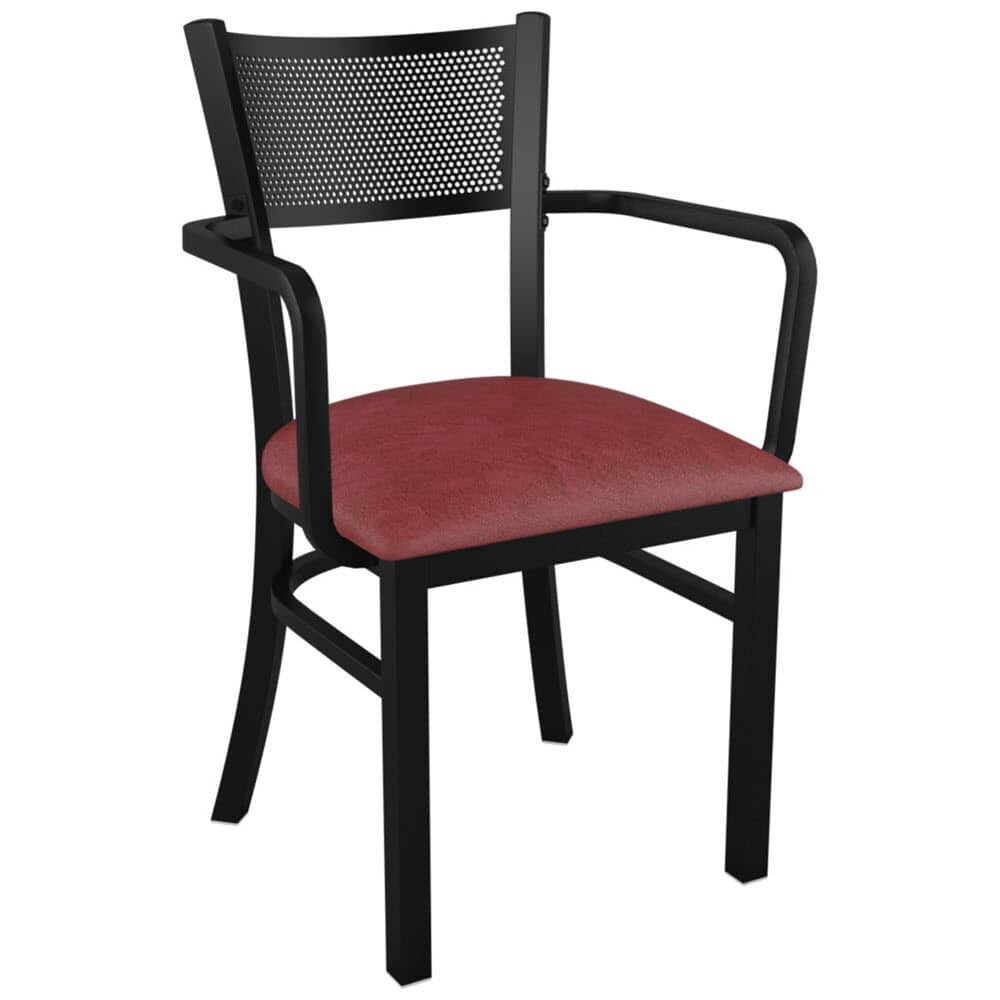 Chair with Arms, Metal Checker Back