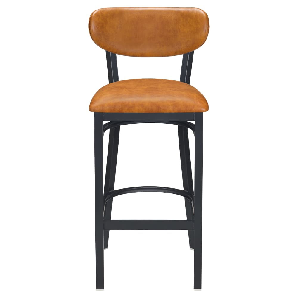 Curvy Bar Stool in Metal with Upholstered Back