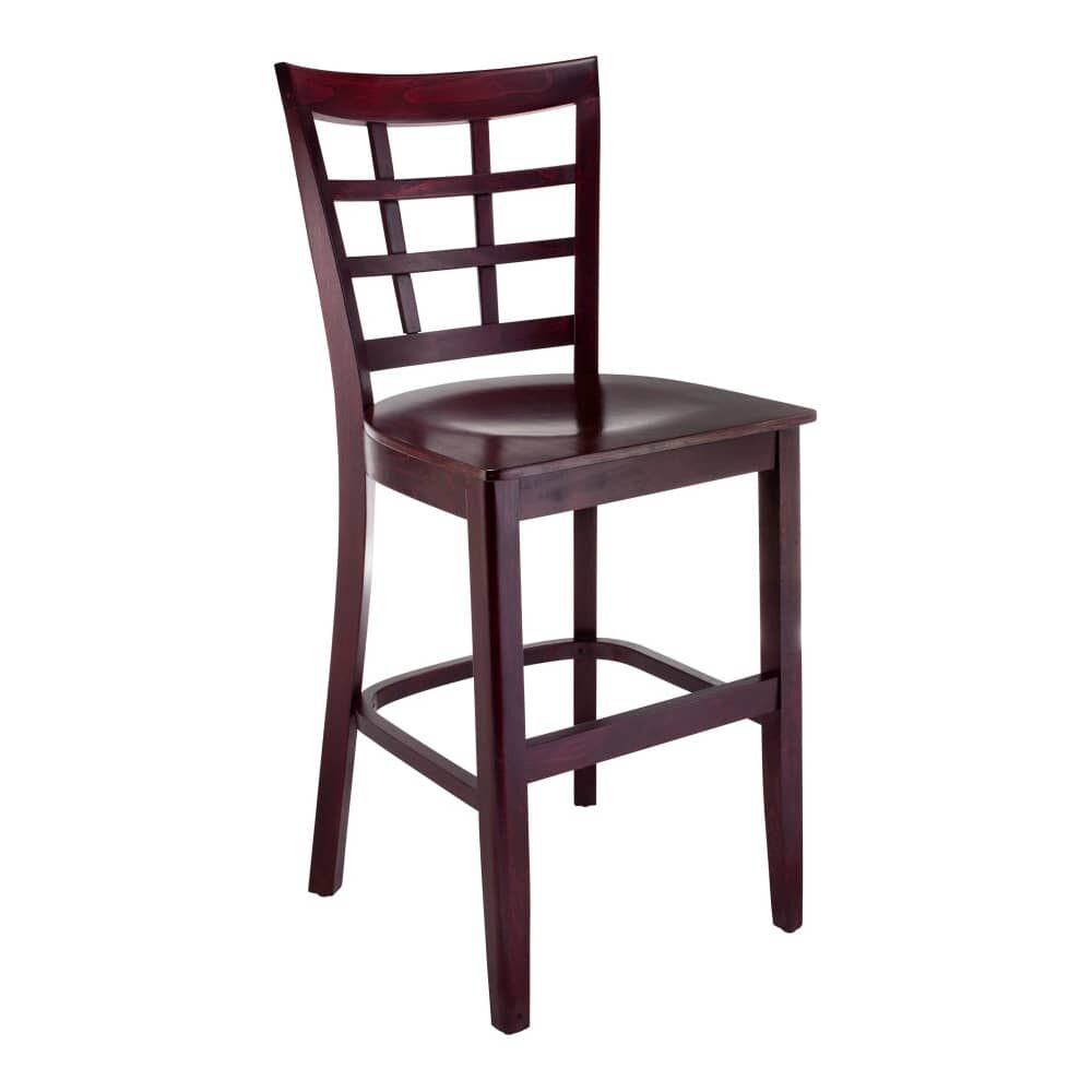 Wood Counter Stool, Window-Back