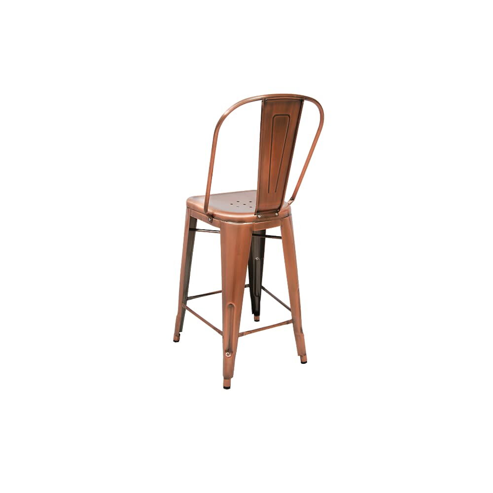 Metal Bar Stool with Copper Finish, Bistro-Style