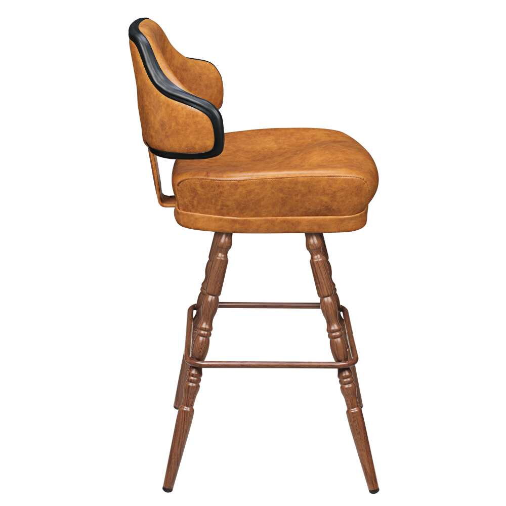 Gioco Bar Stool with Casino Bucket Seat and Vintage Frame