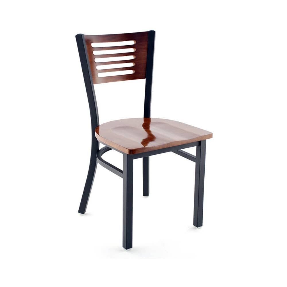 Metal Chair with 5 Slats Back