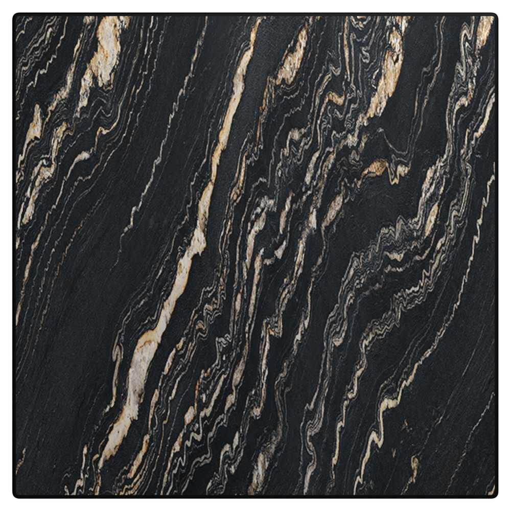 Outdoor Resin Table Top with Phenolic Edge, Midnight Marble