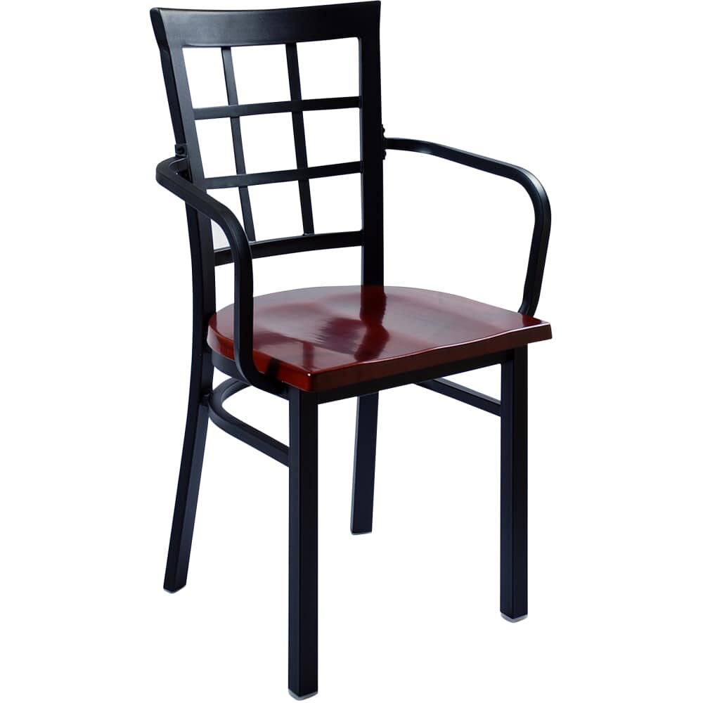 Chair with Arms, Window-Back Metal