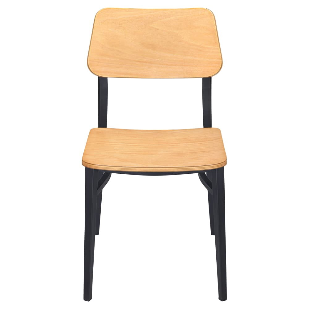 Luca Chair in Metal with Wood Back
