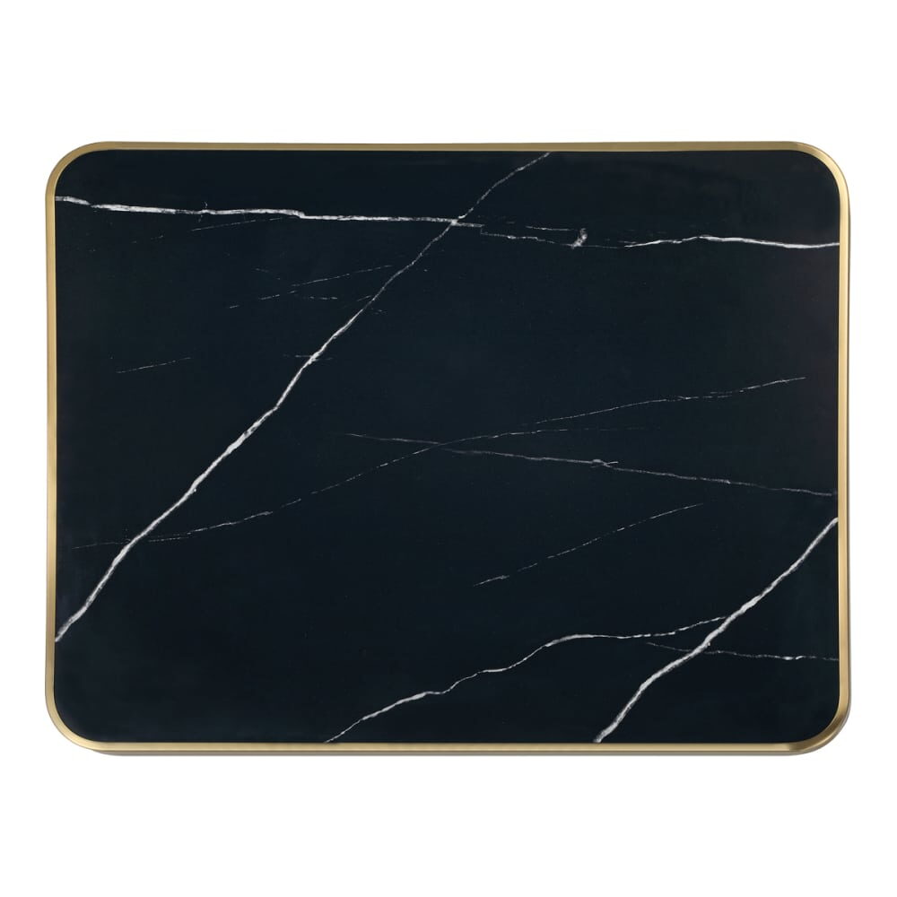 Table Top in Sintered Stone with Stainless Steel Edge