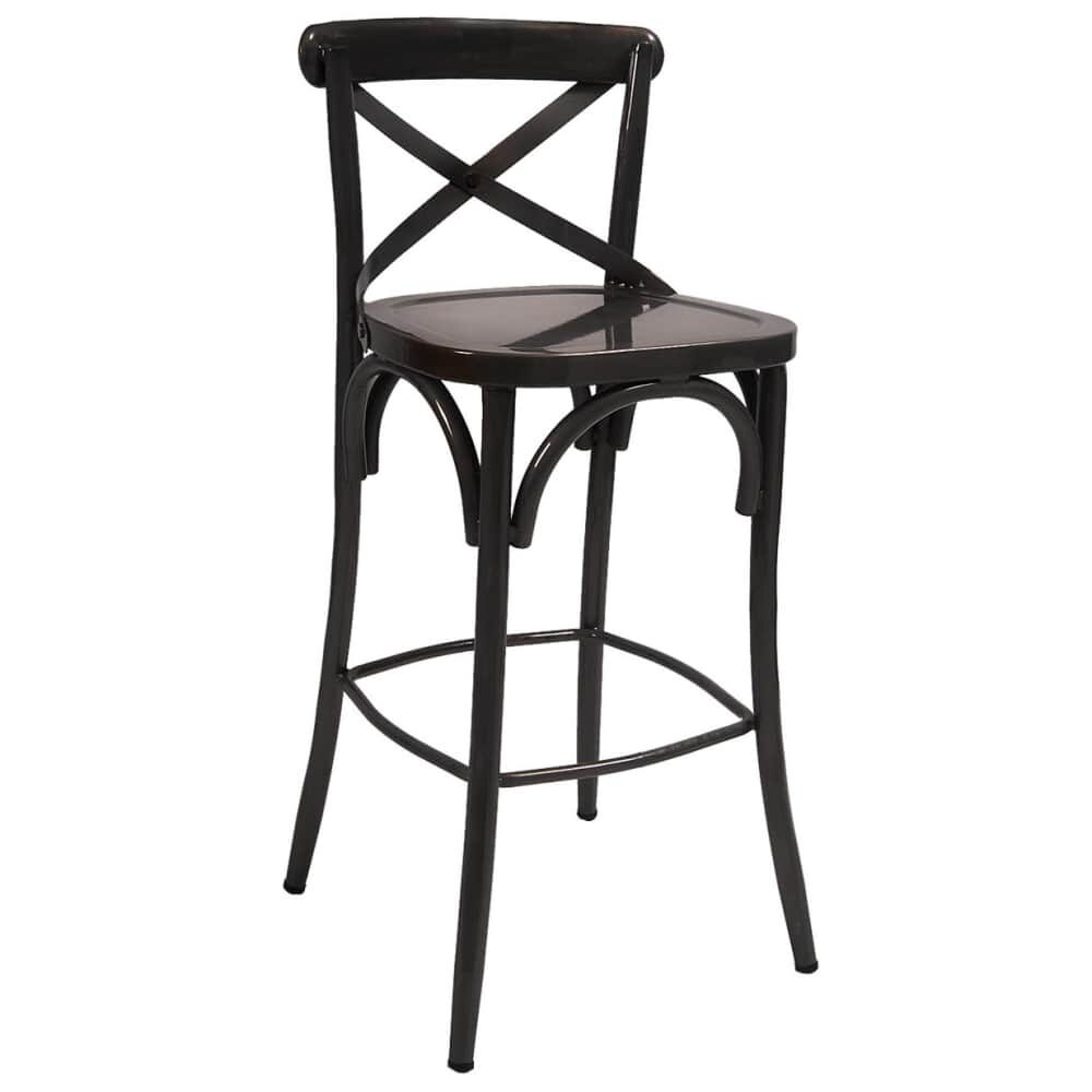 Metal Bar Stool with Classic X-Back