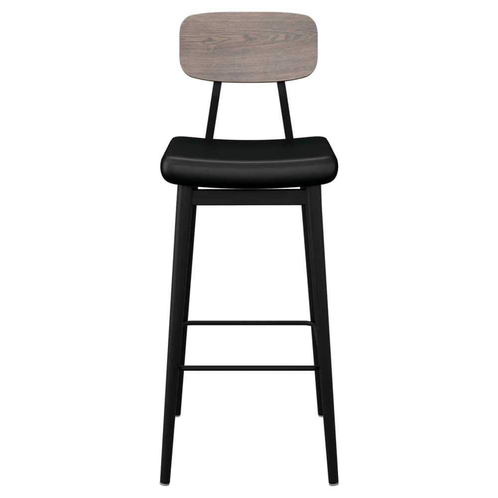 Jasper Bar Stool in Metal with Curved Back
