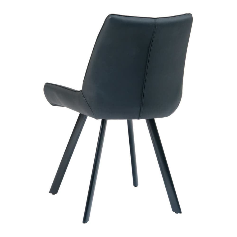 Sydney Metal Chair, Padded with Black Vinyl Upholstery