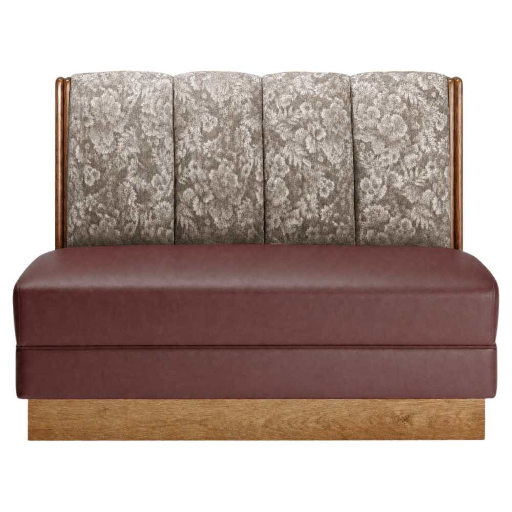 Booth with Upholstered 4-Channel Back, Wood