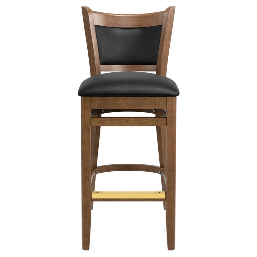 Wood Bar Stool with Padded Back