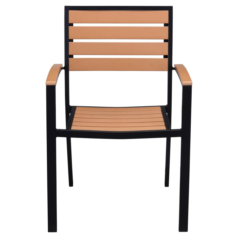 Patio Armchair, Black Faux Teak