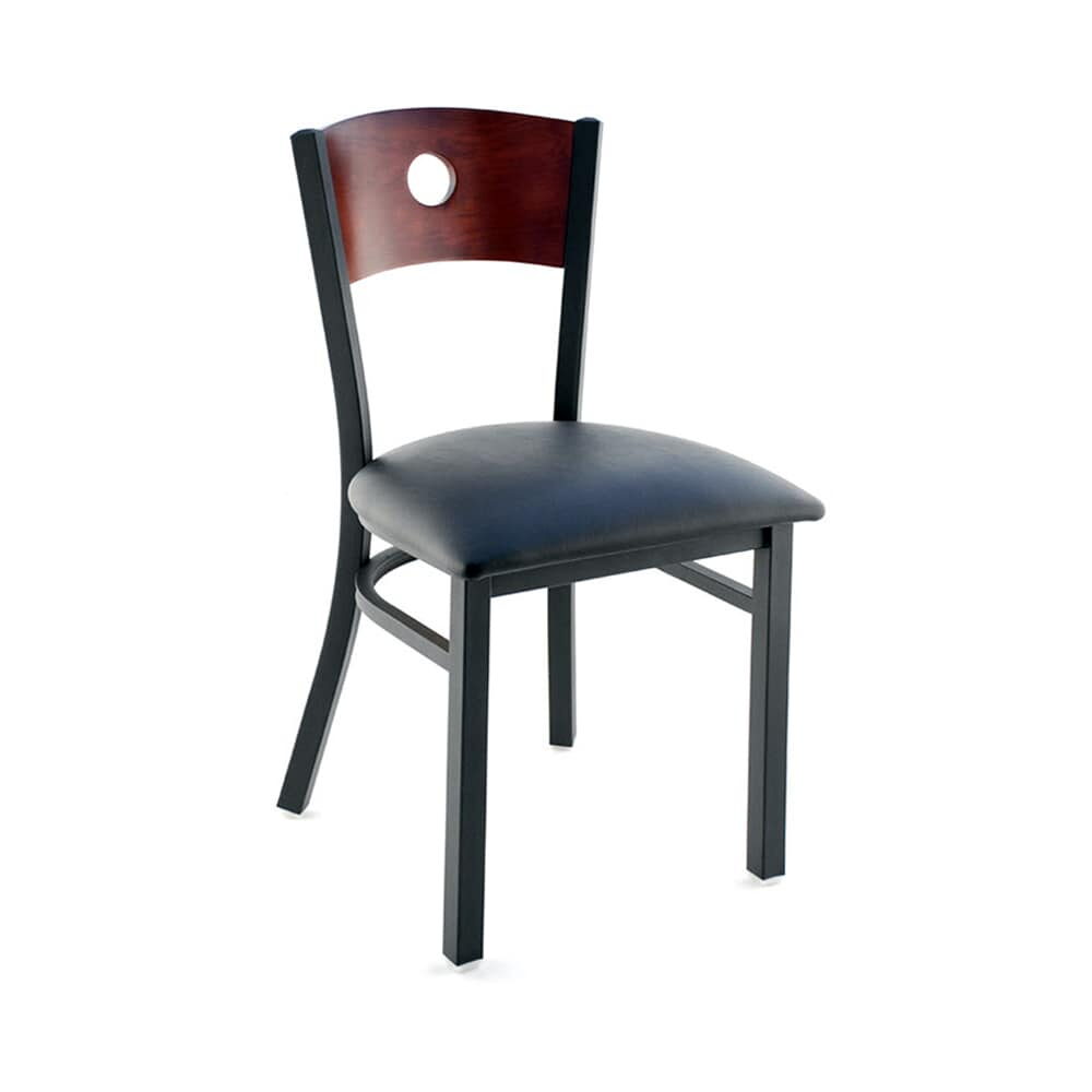 Metal Chair with Interchangeable Back and a Circled Back