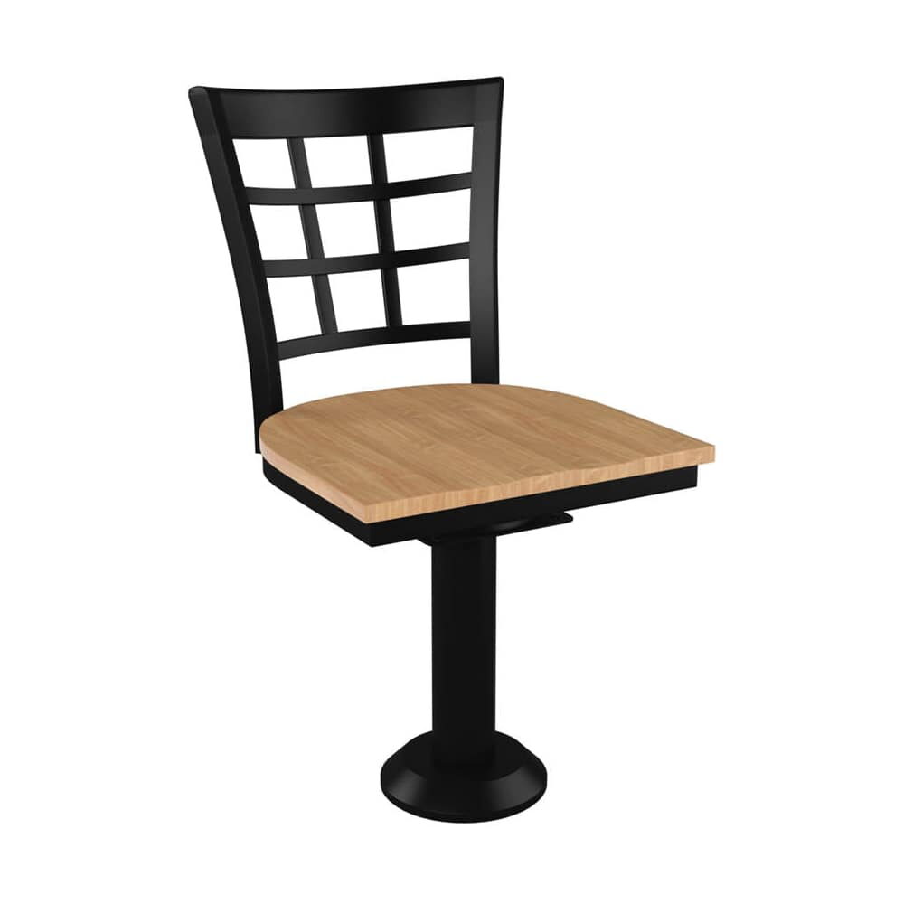 Swivel Chair with Window-Back, Bolt-Down Metal
