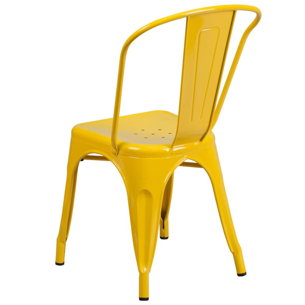 Metal Chair with Yellow Finish, Bistro-Style