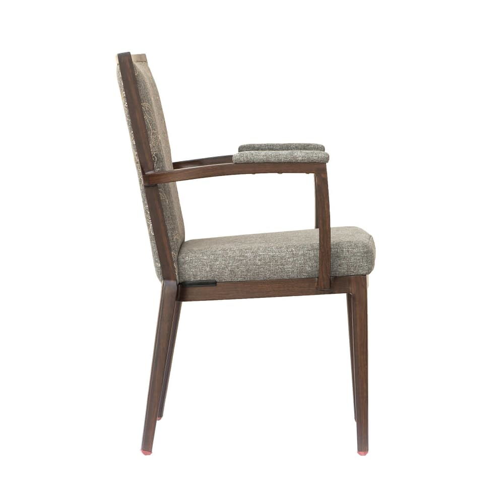 Greebo Armchair in Aluminum, High Back Wood Grain