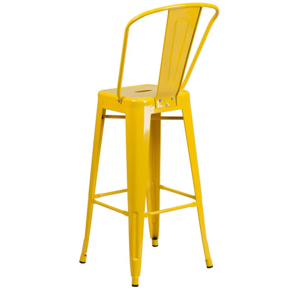 Metal Bar Stool, Yellow Bistro-Style