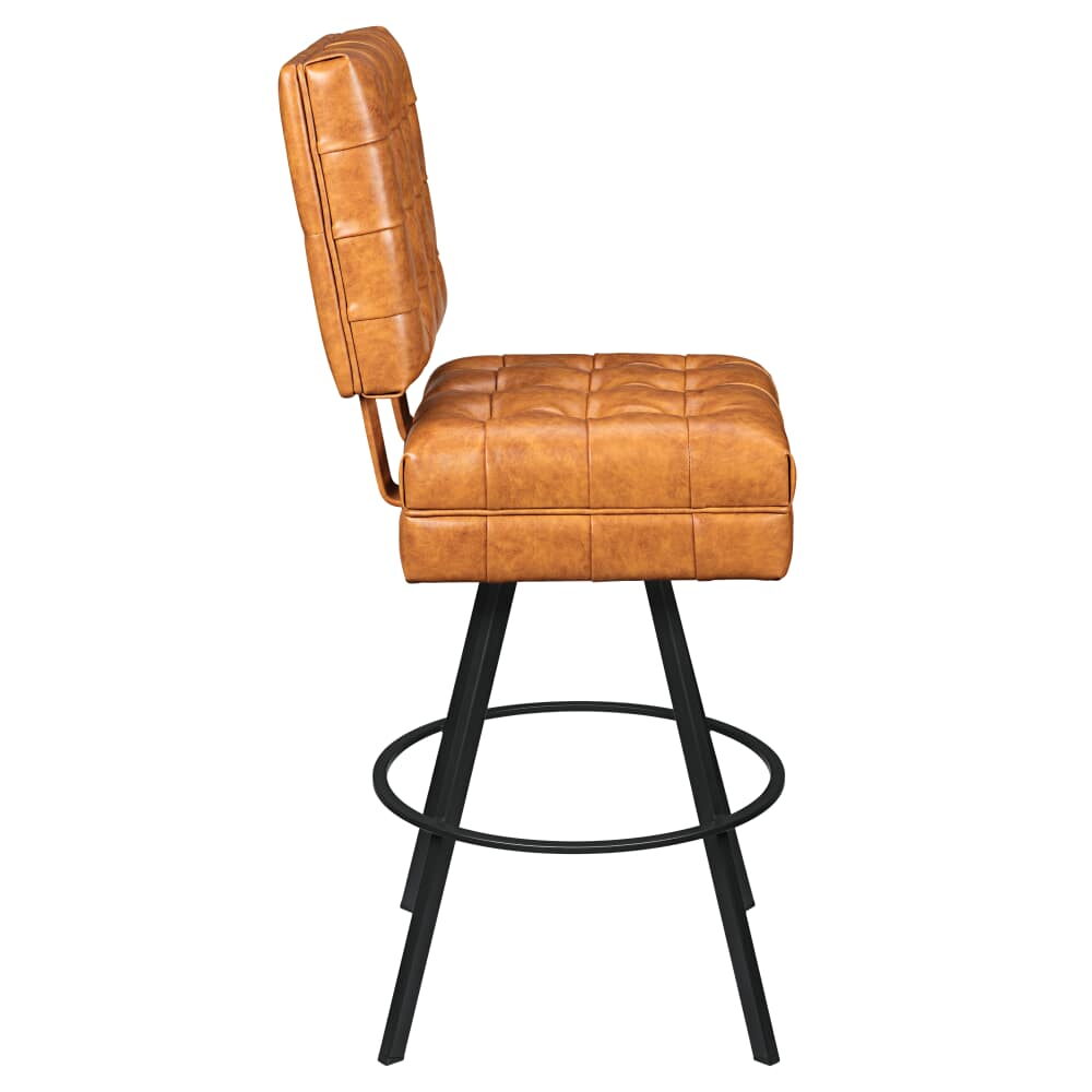 Trionfo Bucket Bar Stool with Circular Frame, Tufted