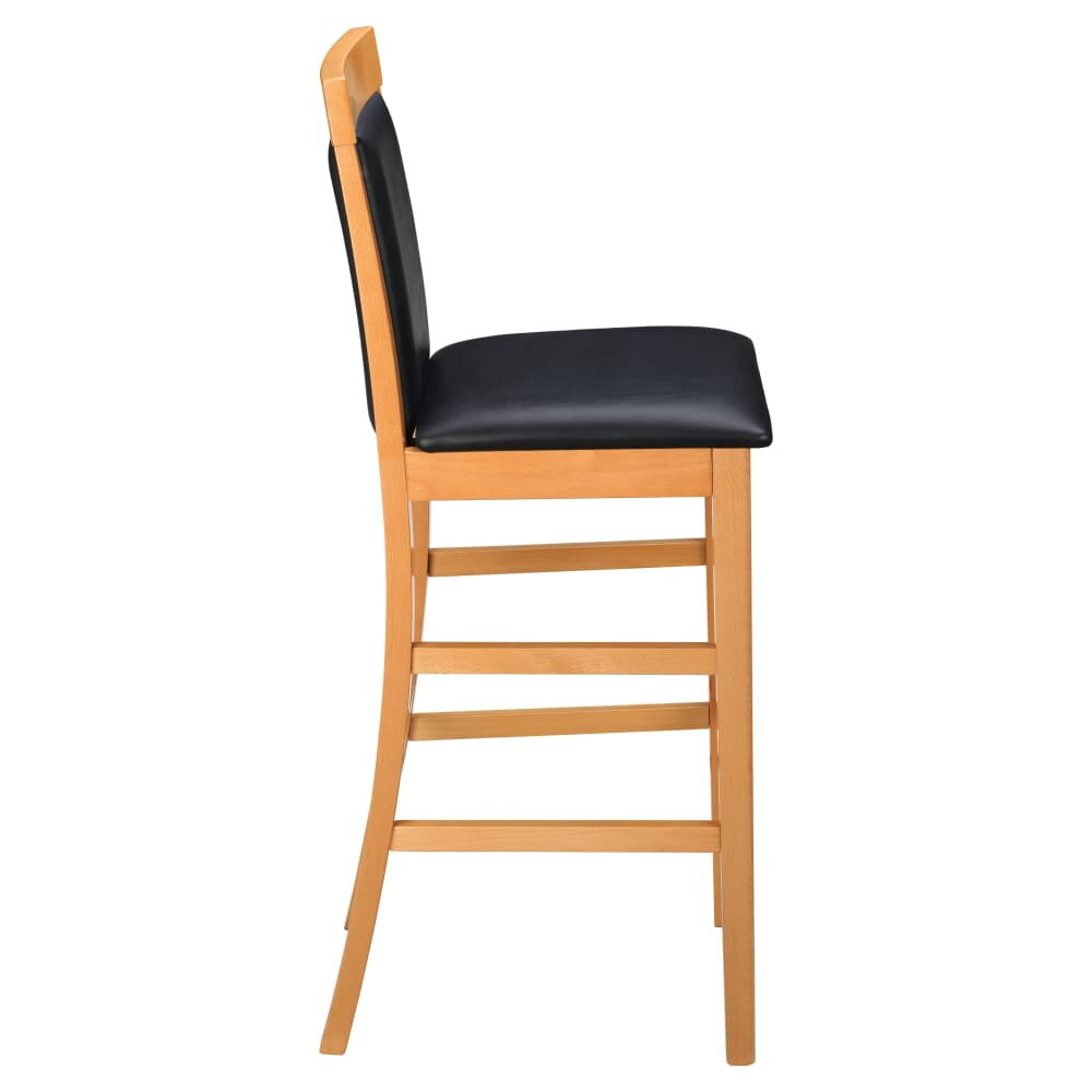 Irving Bar Stool in Wood with Upholstered Seat