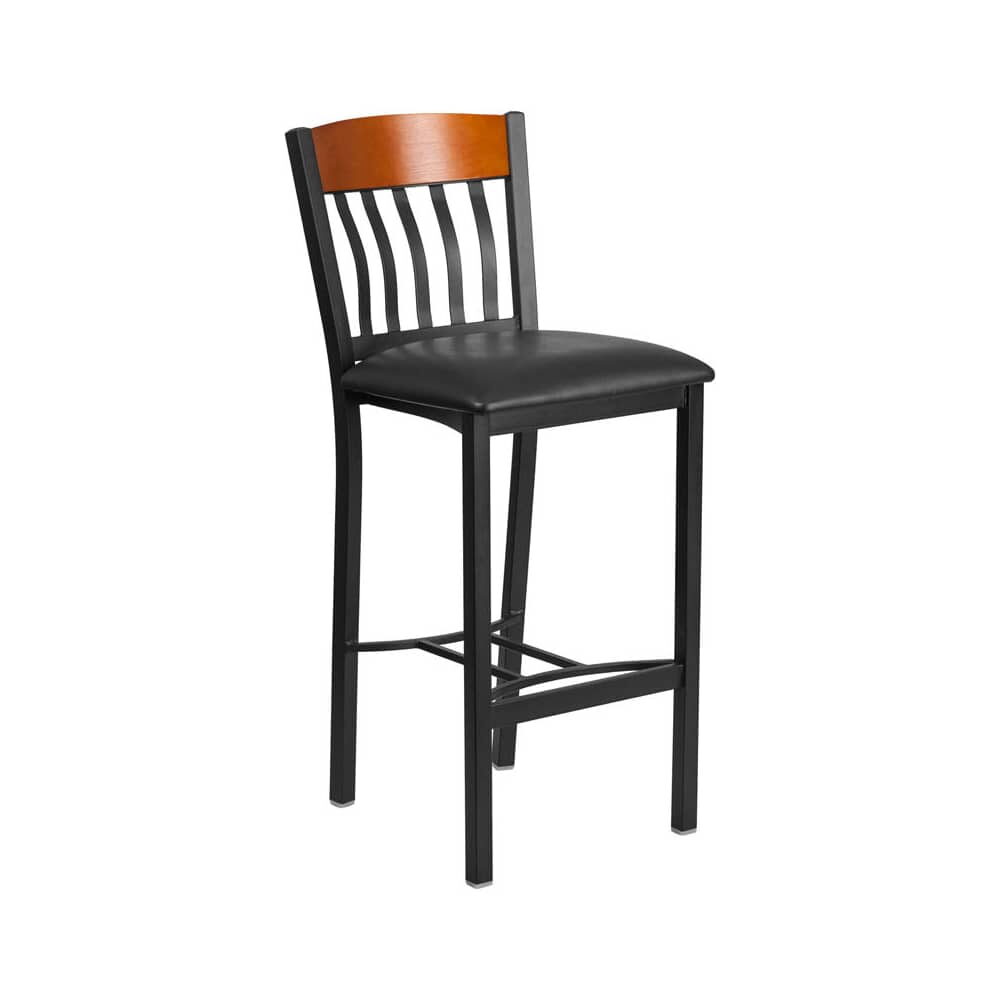 Bar Stool in Metal with Schoolhouse Back