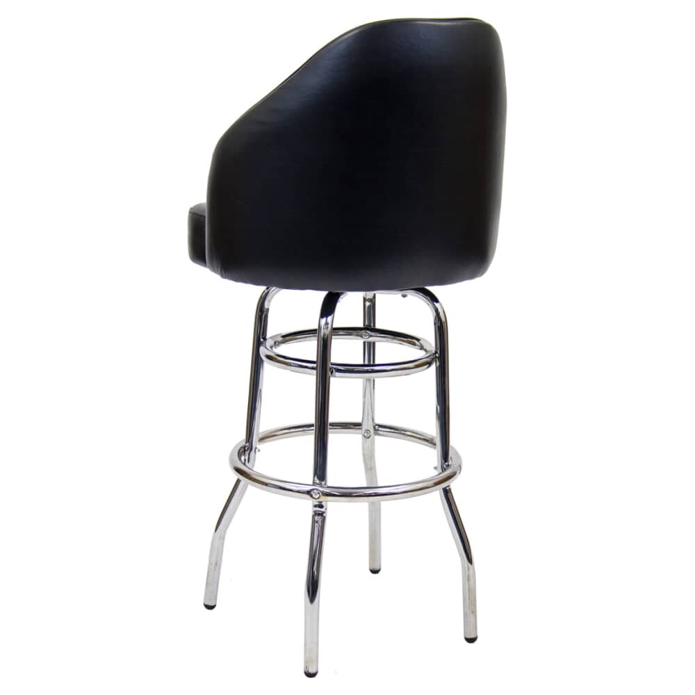 Swivel Bar Stool with Chrome Double Ring and Extra Curved Seat