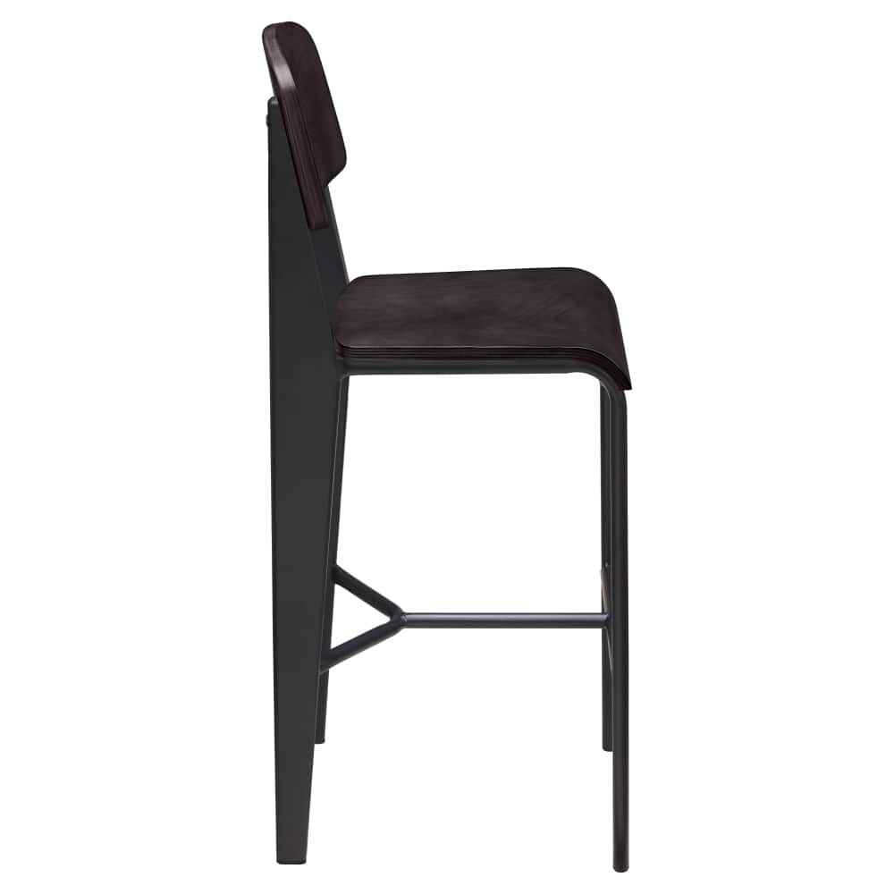 Nico Bar Stool in Metal with Wood Back