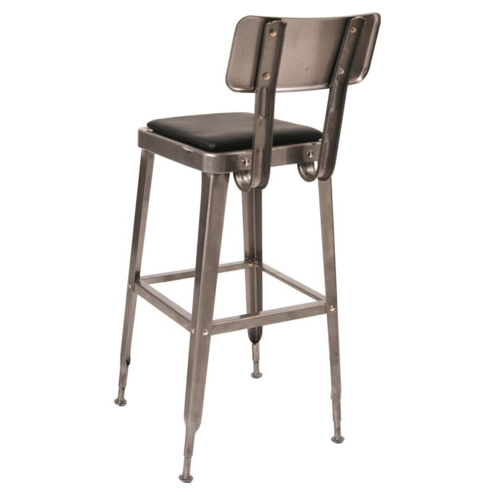Laurie Metal Bar Stool in Clear Finish, Bistro-Style