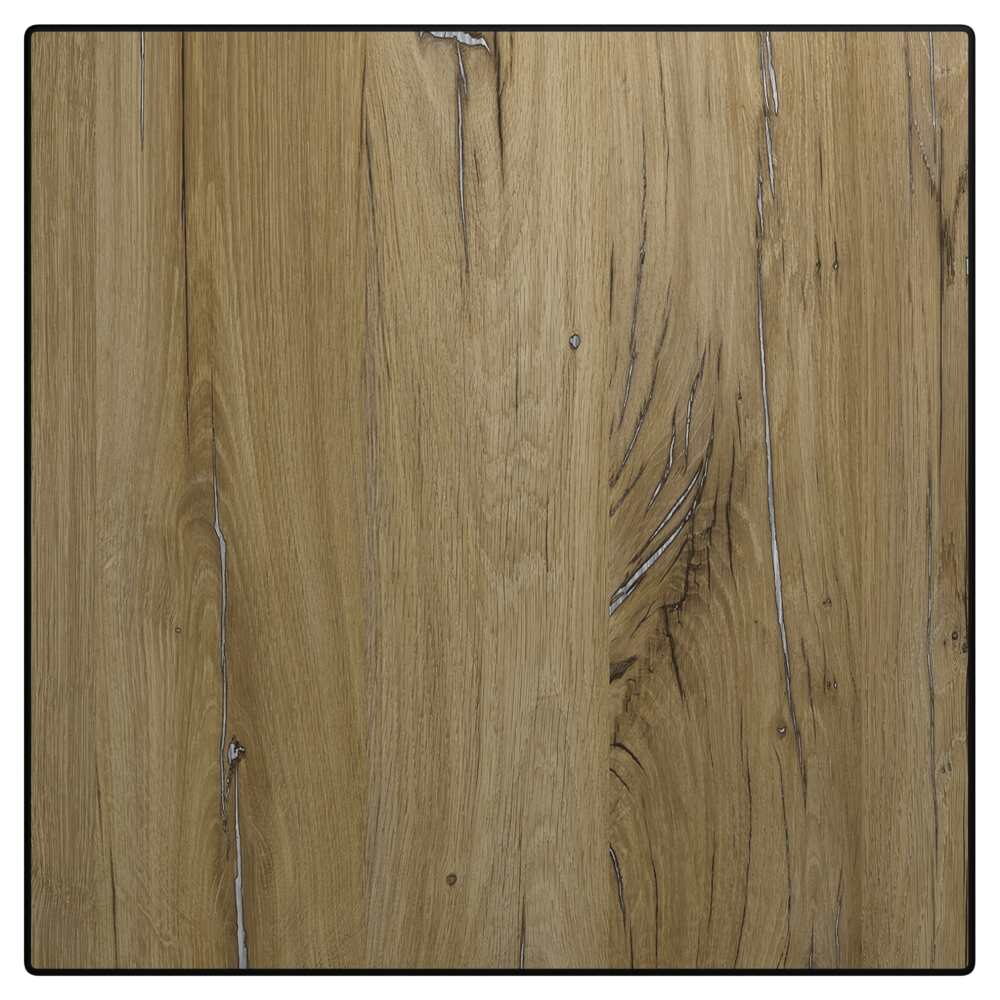 Outdoor Resin Table Top with Phenolic Edge, Heritage Oakwood