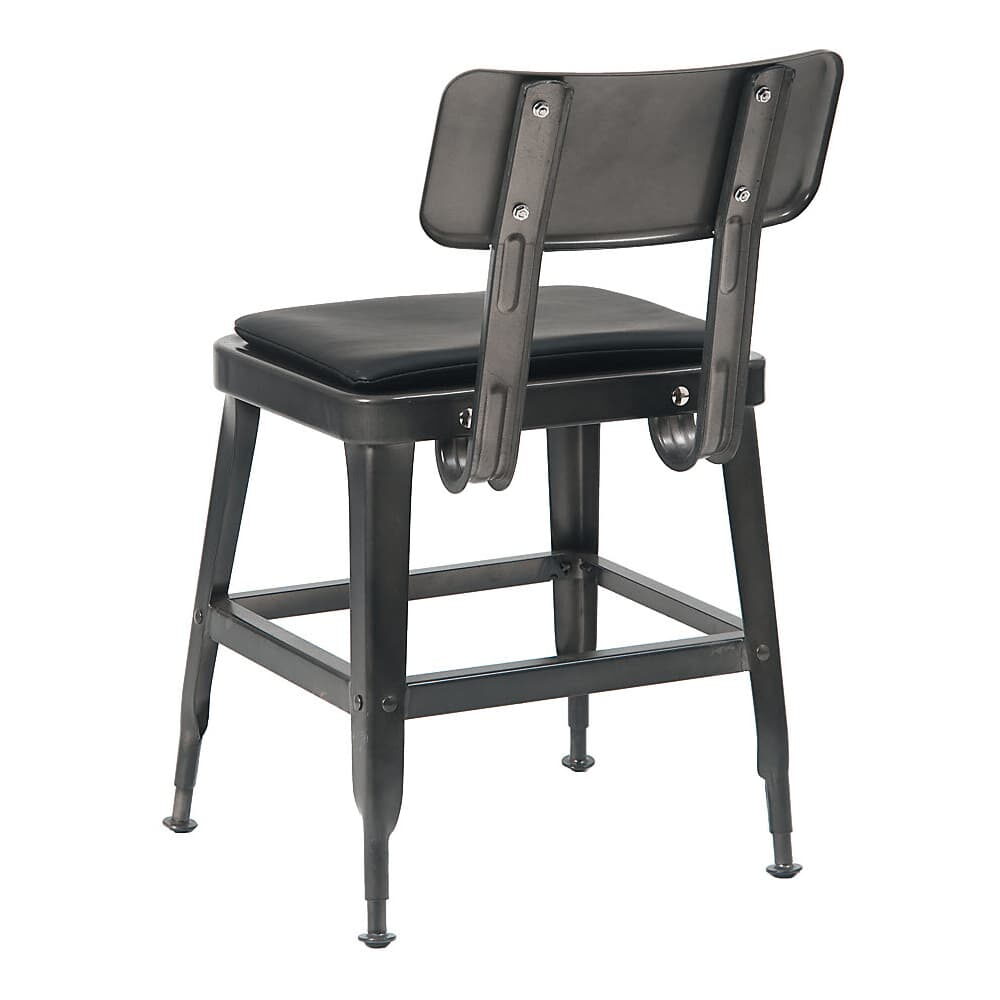 Laurie Metal Chair with Dark Gray Finish, Bistro-Style
