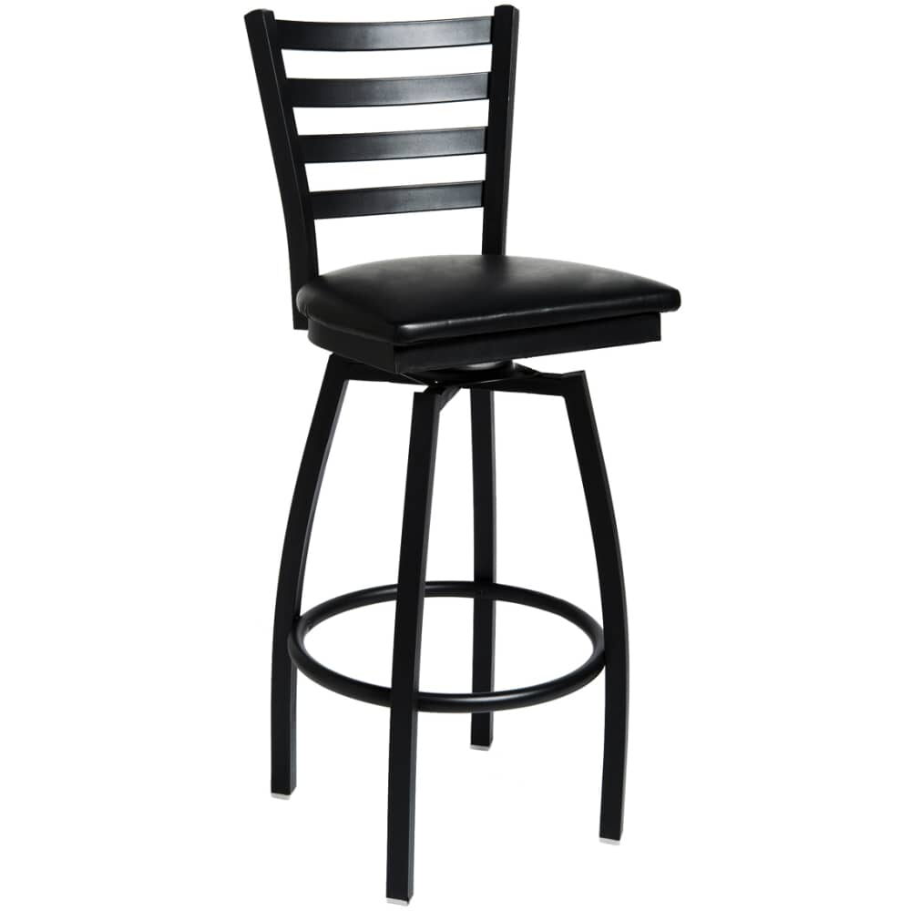 Metal Bar Stool, Swivel Ladder-Back
