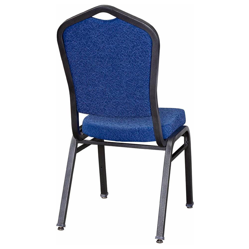 Stack Chair with Blue 2413 Fabric, Silver Vein Metal Frame