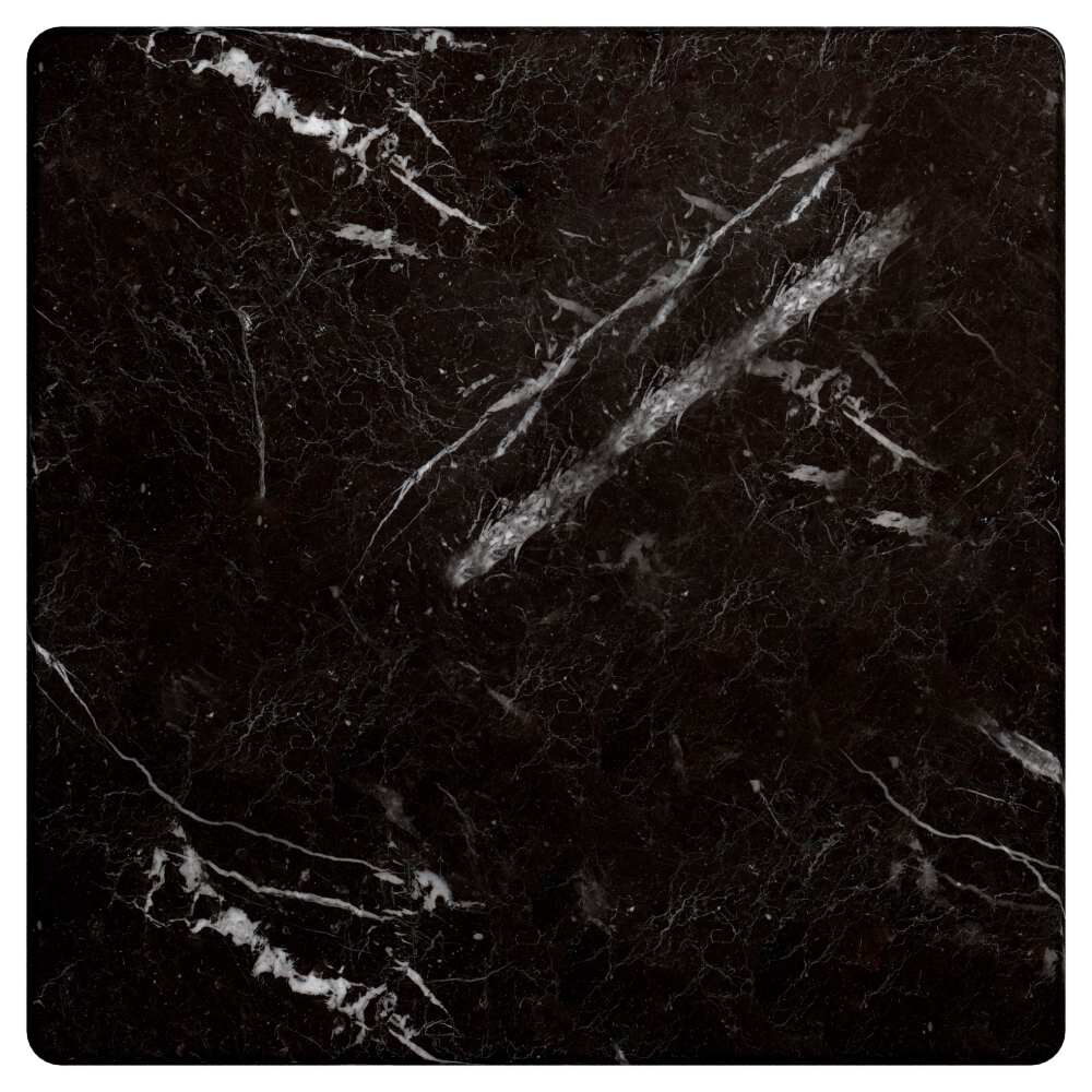 Table Top in Resin, Black Marble Finish